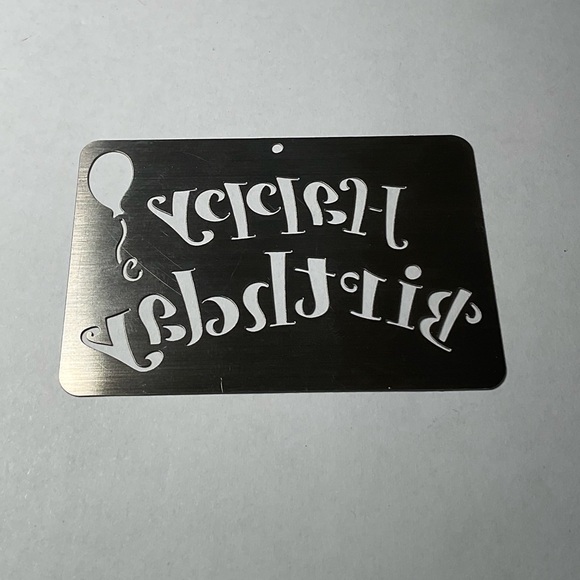 Stencilability Metal Stencil Happy Birthday SBS-004 Scrapbooking 2002 Vintage - Picture 2 of 3